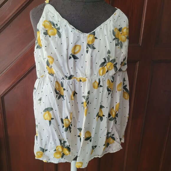 Lemon Print Womens Sleeveless Dress With Back Zipper By Torrid Size 2 - Picture 1 of 4